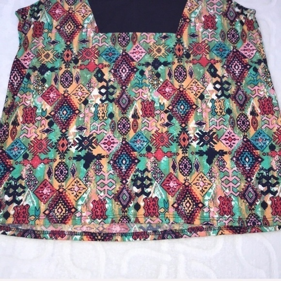 MARKET & SPRUCE Boho Aztec Light Tank Top medium - Picture 4 of 8